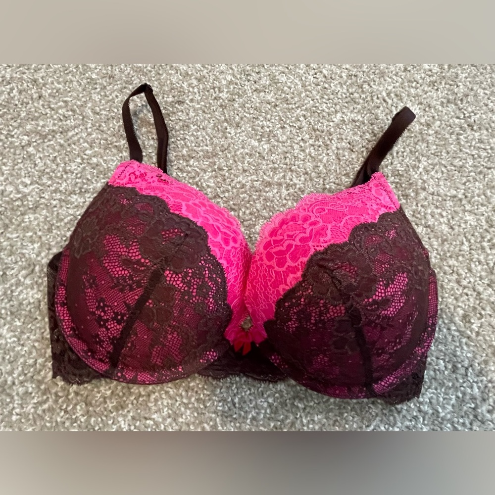 Victoria’s Secret Bra Dream Angels Plunge Size: 36D Brown and Pink